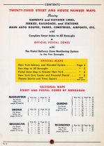 Table of Contents, New York City 1949 Five Boroughs Street Atlas